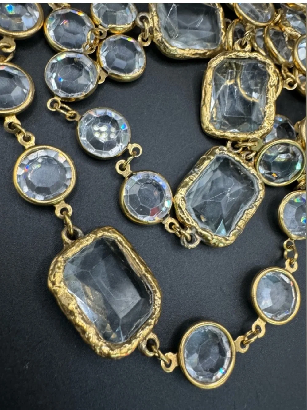 Chanel 24K Gold Plated 1981 Vintage Chicklet Long Opera Necklace, Collectors